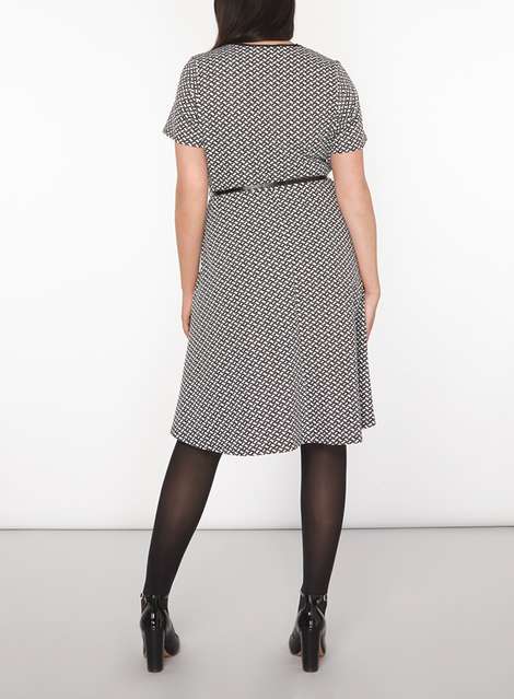 **Billie & Blossom Curve Monochrome Fit And Flare Dress